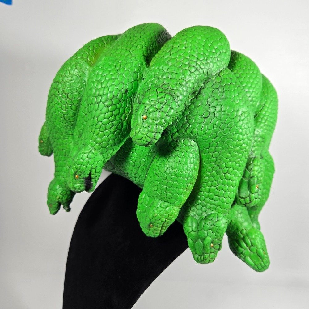 Vintage Rubies Medusa Snakes Head Cover Green Halloween Costume Mask Illusions - Picture 5 of 16